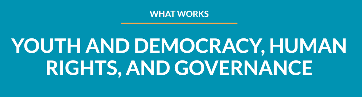 youthleadglobal's tweet photo. What are some approaches to supporting youth participation in democracy, human rights, and governance programs? Here are some resources on how programs can assist young people in overcoming barriers to political participation. https://t.co/VfIXTRy2Kn https://t.co/JsmWkxZIw3