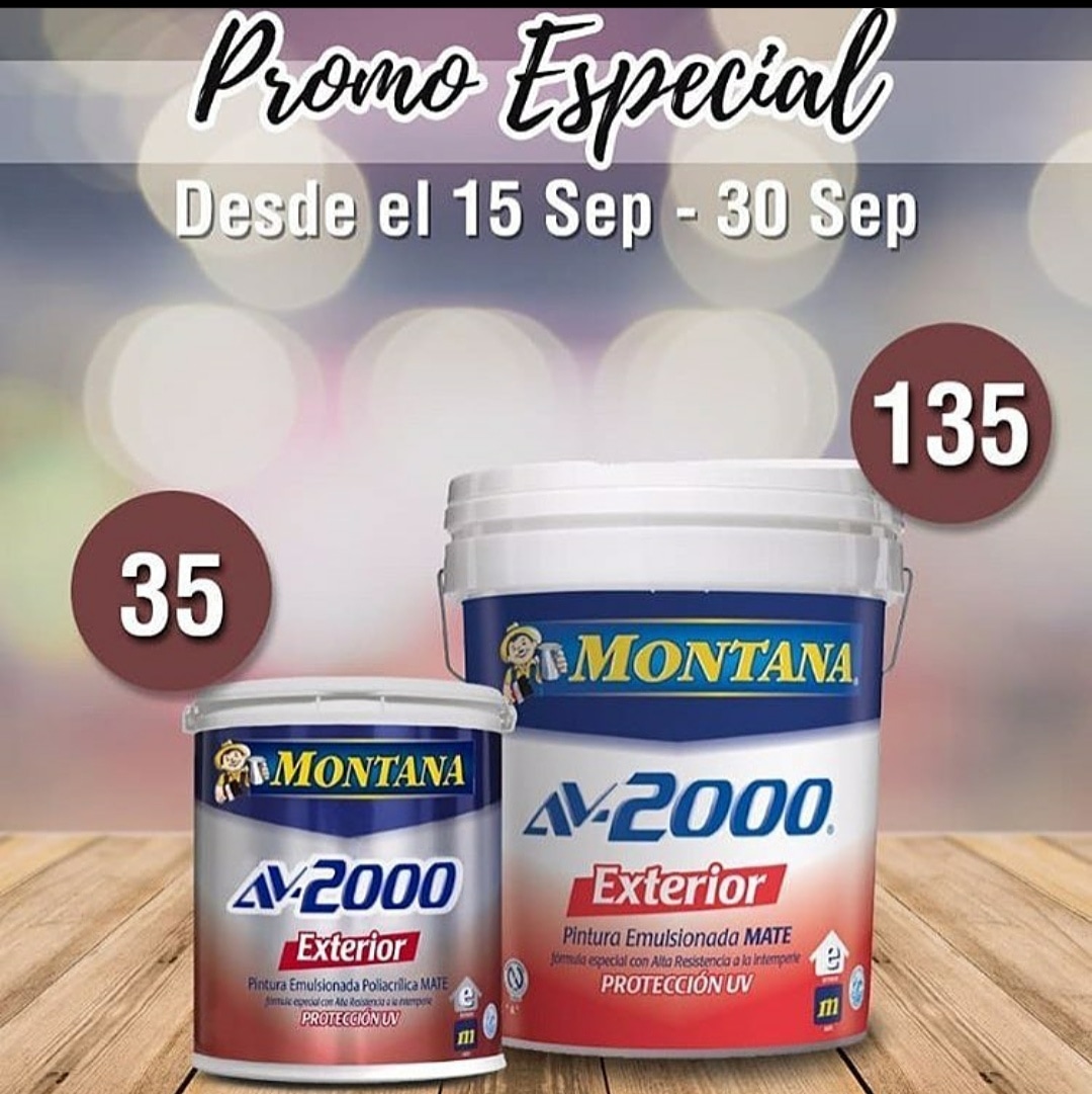 MontanaLaUrbina's tweet photo. Promoción #PinturasMontana. Desde este 15 y hasta el 30 de septiembre aprovecha los precios de oportunidad para llevar #Av2000 #Exterior #Blanco en #galón y #cuñete.
Solicítalo en Tiendas Montana LA URBINA, #LaGenteDeLaPintura 💪😎 https://t.co/BkeygRqucR