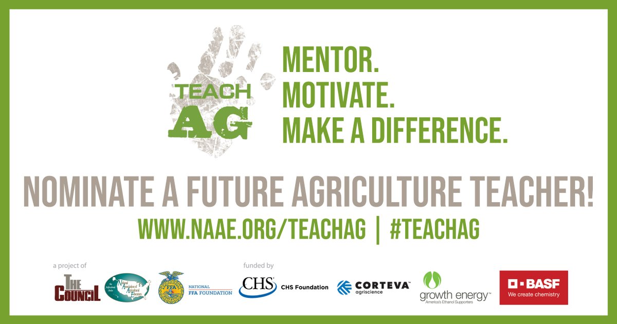 Who will you tag to #TeachAg? Nominate a future agriculture teacher today. #Tagged20  » buff.ly/2x9TAs4