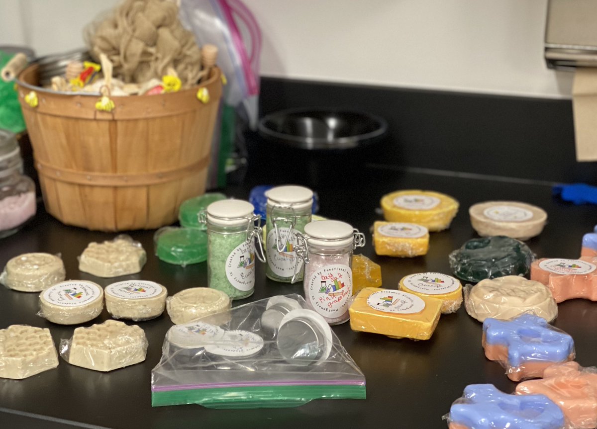 Check out the Functional Academics class and their new project this year! Nispel is helping these young entrepreneurs create some amazing products to sell! They had a variety of bath salts, soaps, sugar and salt scrubs and lip balm!!! <a href="/oakhillslions/">The Lions Den</a> @MISDNews I just love this!