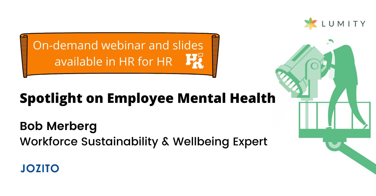 LumityBenefits's tweet photo. Many thanks to Bob Merberg for inspiring us to talk more openly about mental health at our companies! For those who missed today's webinar, the slides and recording are available inside the HR for HR community:
https://t.co/zkDnMTDWSz #employeewellbeing #MentalHealthMatters #hr https://t.co/qlMz7Y7dQd