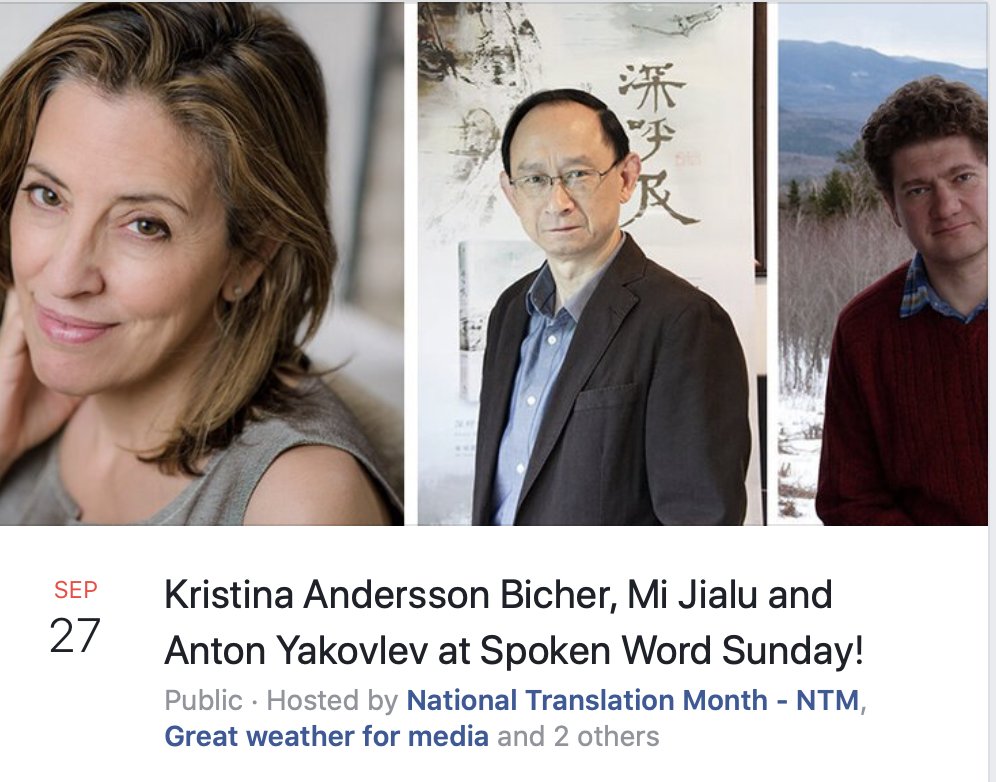 kanderbee's tweet photo. translation reading on Sept. 27, 4-6 pm! #sundayspokenword #antonyakovlev #mijualu #translationmonth #nationaltranslationmonth https://t.co/hEezveWHIO) to be sent the link. This event will also be live-streamed to the great weather for MEDIA facebook page. https://t.co/txrArO3Ck8