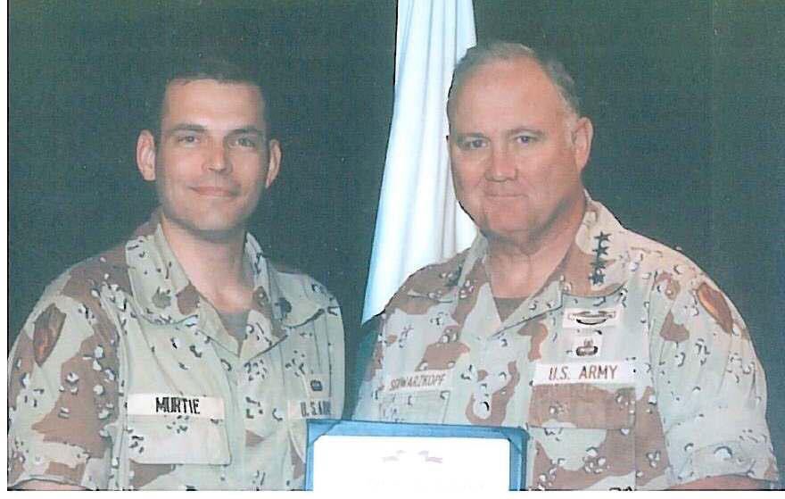 mountainvespa's tweet photo. @votevets @linacantalupa @JoeBiden This is my husband and his boss, the late General H. Norman Schwarzkopf. We know what heroes look like. #MilitaryFamiliesVote #BringHonorBack #VoteBidenHarris2020 https://t.co/Q7cUzvC4rV