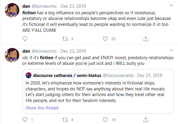 I don't want to make this about fandom tho and derail from my "I know growing up is scary but it's inevitable" point but this made me laugh so I had to share (don't interact with these tweets btw, just wanted to share because it's amusing to me lmao)