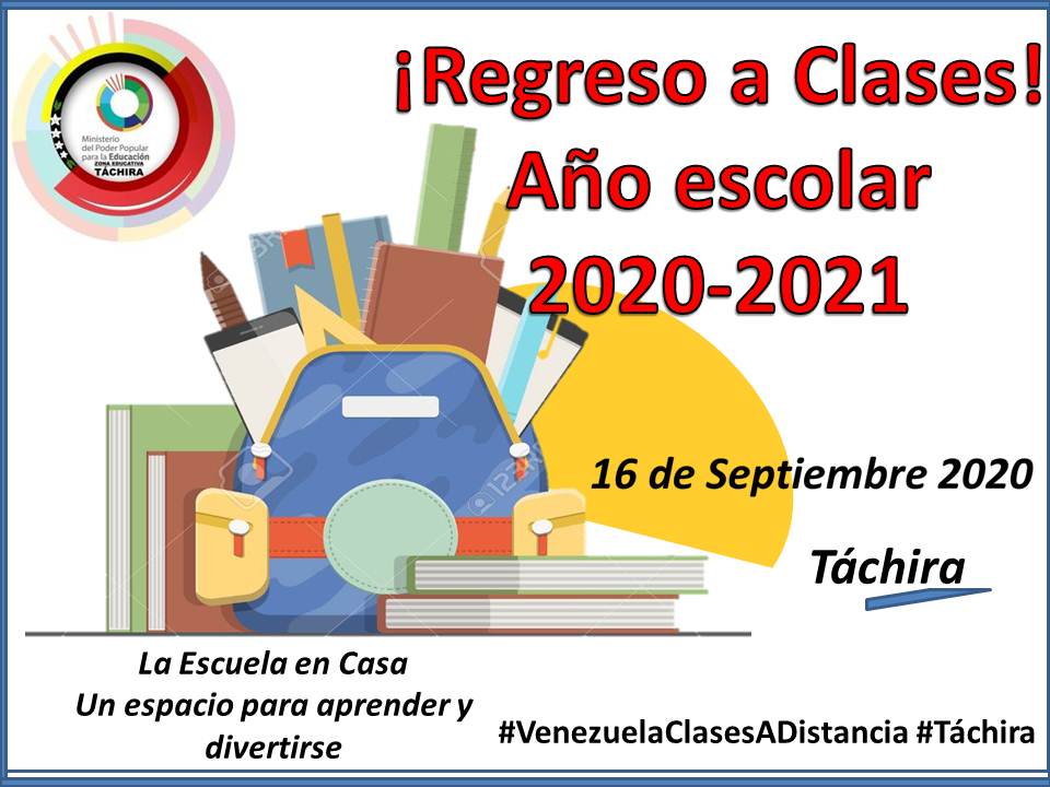 Urena23F's tweet photo. 🗓️#16Sep Regreso a clases! Año escolar 2020/2021 #VenezuelaAClasesADistancia #Tachira @MPPEDUCACION @charlychaves @ZonaEducTachira @supervisionZET1 @AndersonORomero @JorgePerezVZLA @psuvaristobulo @Circuitoseduzet @BolivarianasZET @Div_Ini_Pri_Esp @clbtachira https://t.co/rkHKxts31N