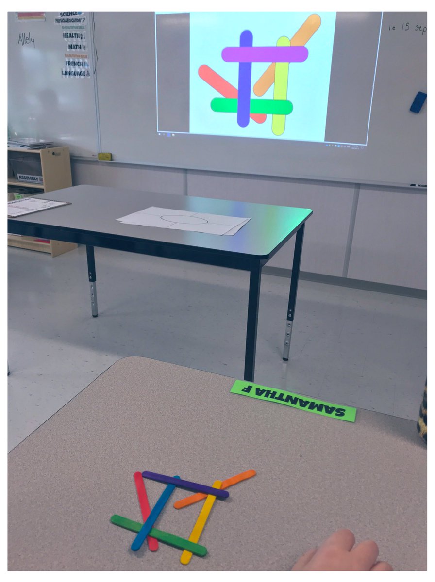 MsAllely's tweet image. Popsicle stick puzzles 🧩 were a blast! It was fun to watch Ss demonstrating spatial reasoning and problem solving! Loved hearing things like “I’ll start with orange and red because their at the back!” Then came the task of them making their own puzzle drawing! @SACTVDSB