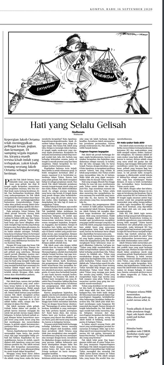 Obituari Jakob Oetama tulisan Romo Sindhunata ini bisa jadi renungan kita <a href="/tommyfawuy/">Bapak PhiloSophy</a> <a href="/gm_gm/">goenawan mohamad</a> <a href="/savicali/">savic ali</a> <a href="/AlissaWahid/">Alissa Wahid</a> <a href="/budimandjatmiko/">Budiman Sudjatmiko (IG: kelasinspirasibudiman)</a> @WinnerJhonshon <a href="/St_Aboe/">The Saint 😇🇮🇩</a> <a href="/arbainrambey/">Arbain Rambey (Opung Gijul)</a> <a href="/bdm2502/">Budiman Tanuredjo</a> <a href="/BiLLYKHAERUDIN/">BiLLY KHAERUDIN</a>