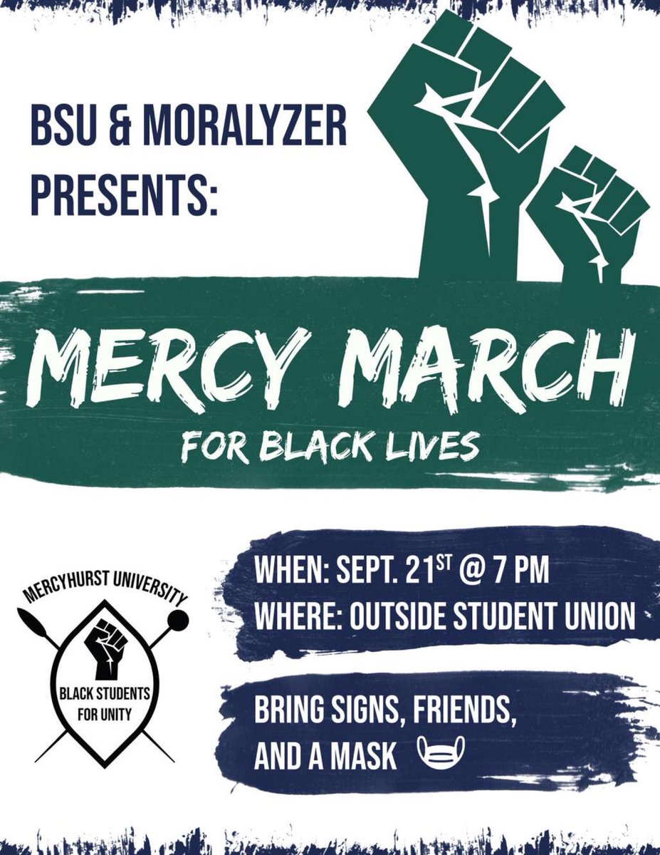 CoachRiemedio's tweet photo. Looking forward to the @BSUMercyhurst Mercy March Monday, September 21st @ 7pm.
Come out to support, learn, and listen!
#MUforBSU #MercyMarch #Unity https://t.co/XTtFB99qyp