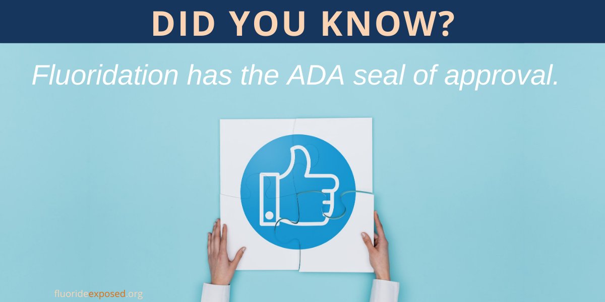 FluorideExposed's tweet image. Community water fluoridation is recommended by the American Dental Association, the largest scientific body for dentists in the U.S.

#SmileScience #DYK #Approved