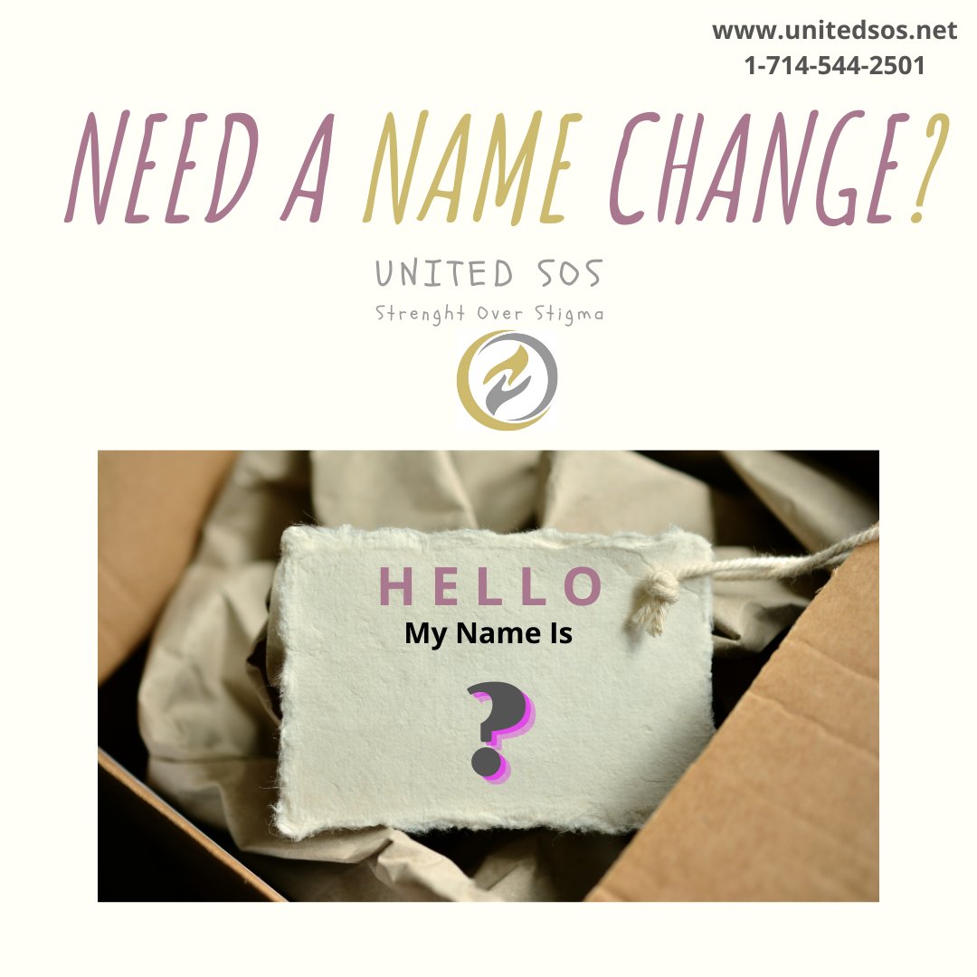 If you want to change your name or that of a minor, Connect With Us Today! We will help you throughout the process.
.
.
🌐unitedsos.net
📧admin@unitedsos.net
📞1-714-544-2501
📍18002 Irvine Blvd. Ste. 108-M, Tustin, Ca 92780

.
.