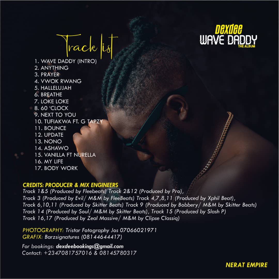 Officialdexdee's tweet photo. Wave Daddy Album Tracklist π₯ π₯ π₯
I'm super proud of this Project!!
Out in 4 Dayz!
#WaveDaddyAlbum
#Sonofashoemaker
#Neratempire1
#DexDee https://t.co/Enams3lcWF