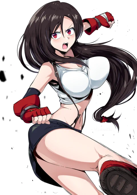 3時間ぐらいでティファを描くとこうなる 