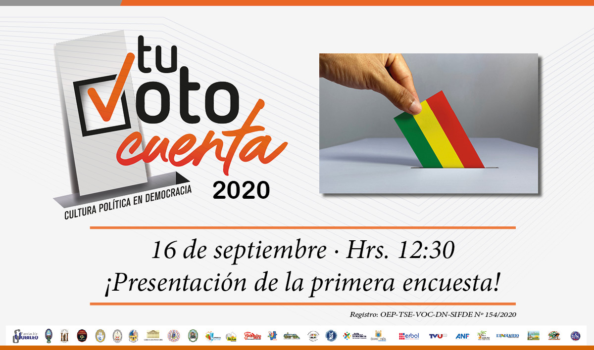 #TuVotoCuenta / Presentación de resultados de la primera encuesta, con cobertura en 235 municipios del país.
Este MIÉRCOLES a hrs. 12:30.