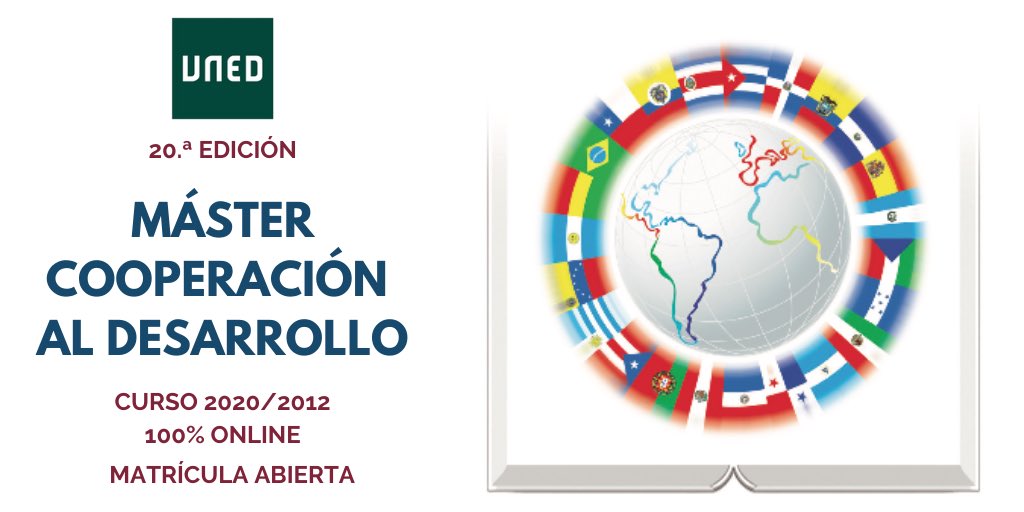 mastercoopera's tweet photo. MÁSTER #ONLINE COOPERACIÓN PARA EL DESARROLLO #UNED
Posgrado dirigido a personas, con o sin experiencia previa, que deseen enfocar su práctica profesional hacia la Cooperación para el Desarrollo. MATRÍCULA ABIERTA + info: https://t.co/DLgWfyLMWu #cooperación #Agenda2030 https://t.co/pCvPcfkRlQ