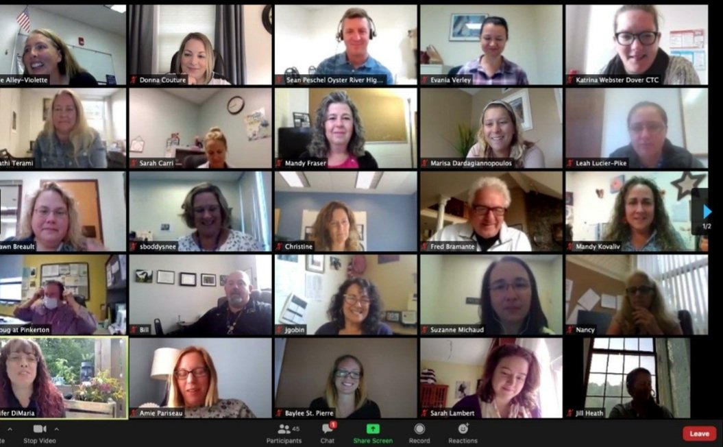 Upwards of 50 educators participated in today's monthly ELON meeting. Sharing resources and collaboration is at the heart of what we do. #nhelo #elo #covidcantstopelos