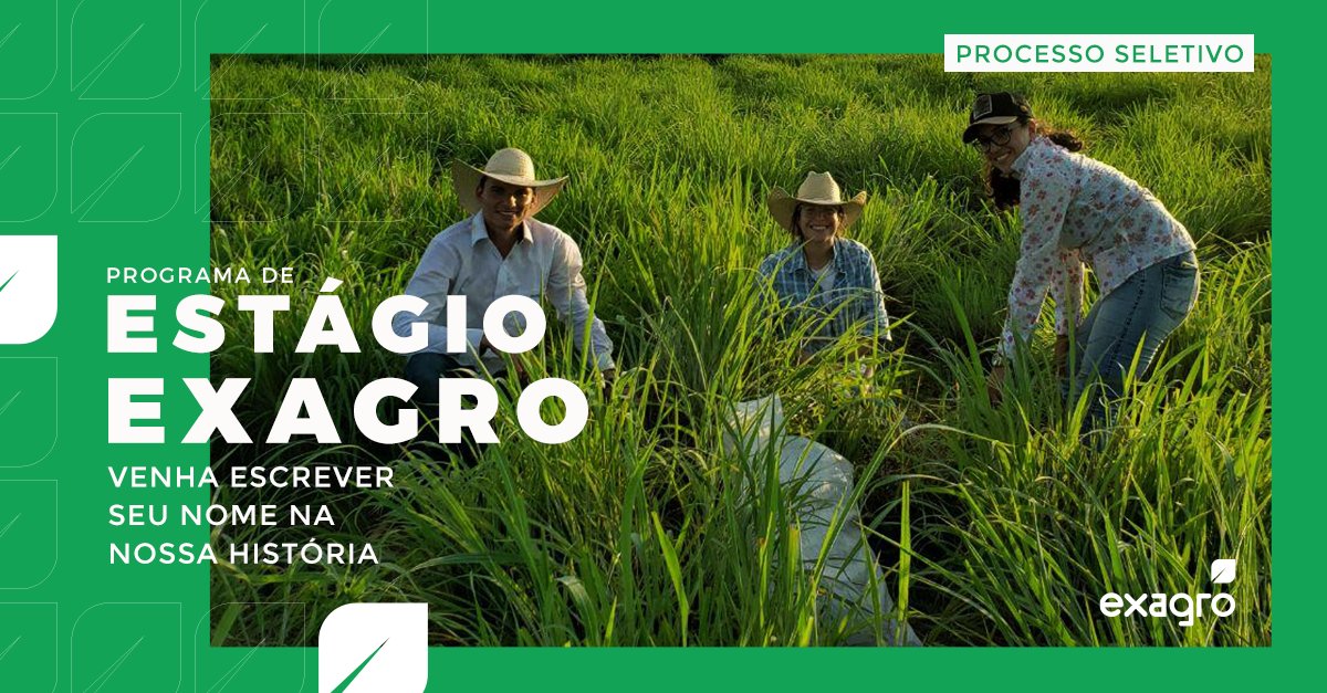 exagro's tweet photo. O Programa de Estágio Exagro 2021 está com inscrições abertas. As vagas são para estudantes de Agronomia, Zootecnia ou Veterinária.  Veja como se inscrever no site: https://t.co/EqLzN6sHjn. Você tem até 12/10/20 para participar. #exagro #pecuária #consultoria #estágio https://t.co/m4kmmLejEr