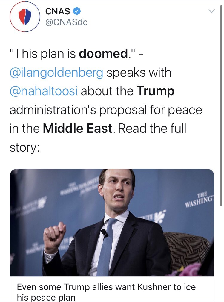 “Doomed” was apparently the world of the day on this one. In retrospect, that isn’t exactly looking spot on. Here we have: @CNASdc  @ilangoldenberg  @nahaltoosi  @rulajebreal