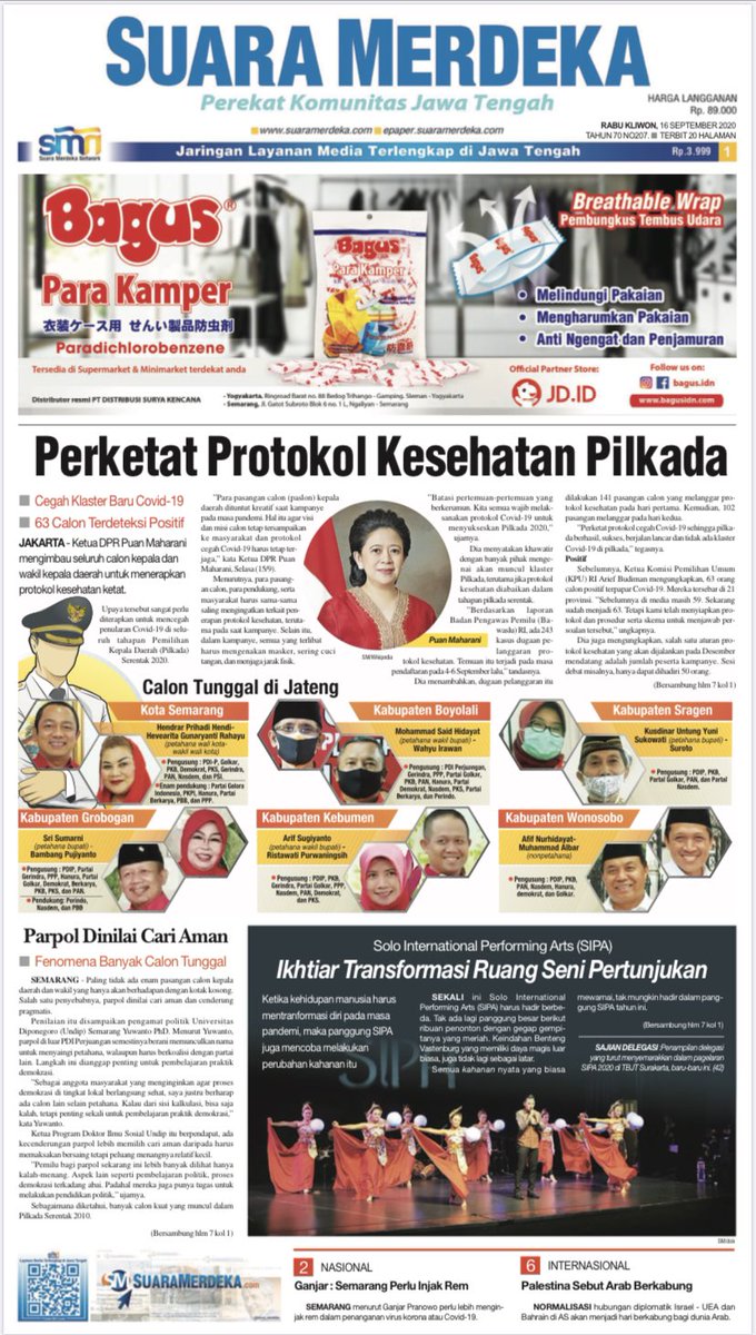 Baca koran #suaramerdeka hari ini dapatkan di agen koran terdekat atau berlangganan e-paper dengan klik tinyurl.com/epaper-smn