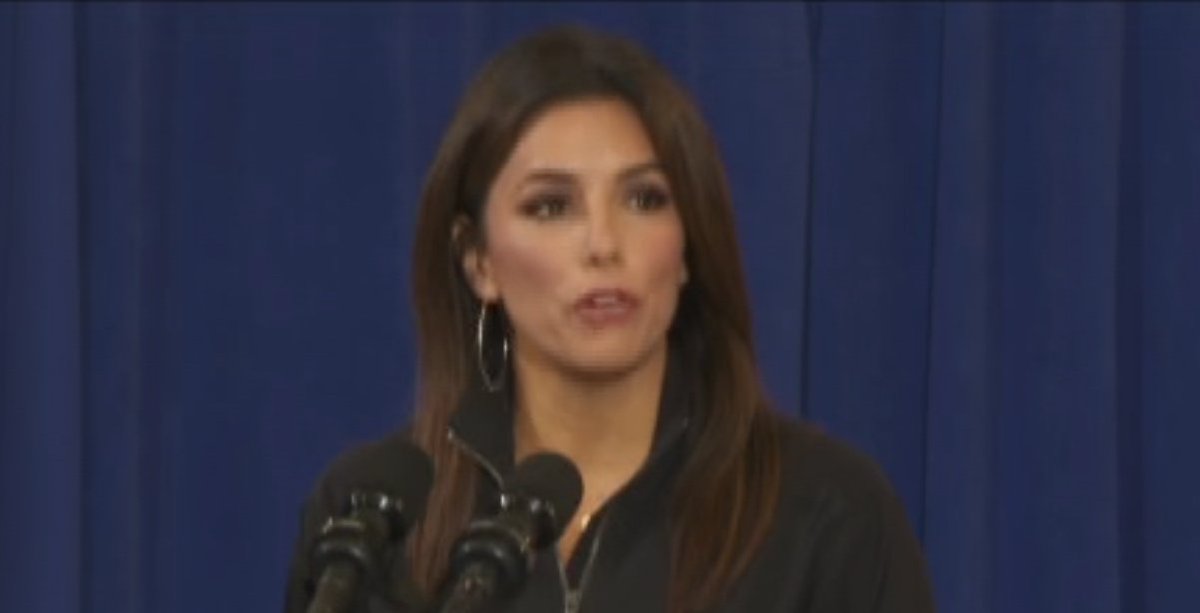 . @EvaLongoria reminds Latino voters that Trump has pushed the narrative that they don't belong. She notes that Mexico "isn't sending rapists" but instead firefighters to help fight CA wildfires."I want the Latino community to be the decisive group that votes him out of office"