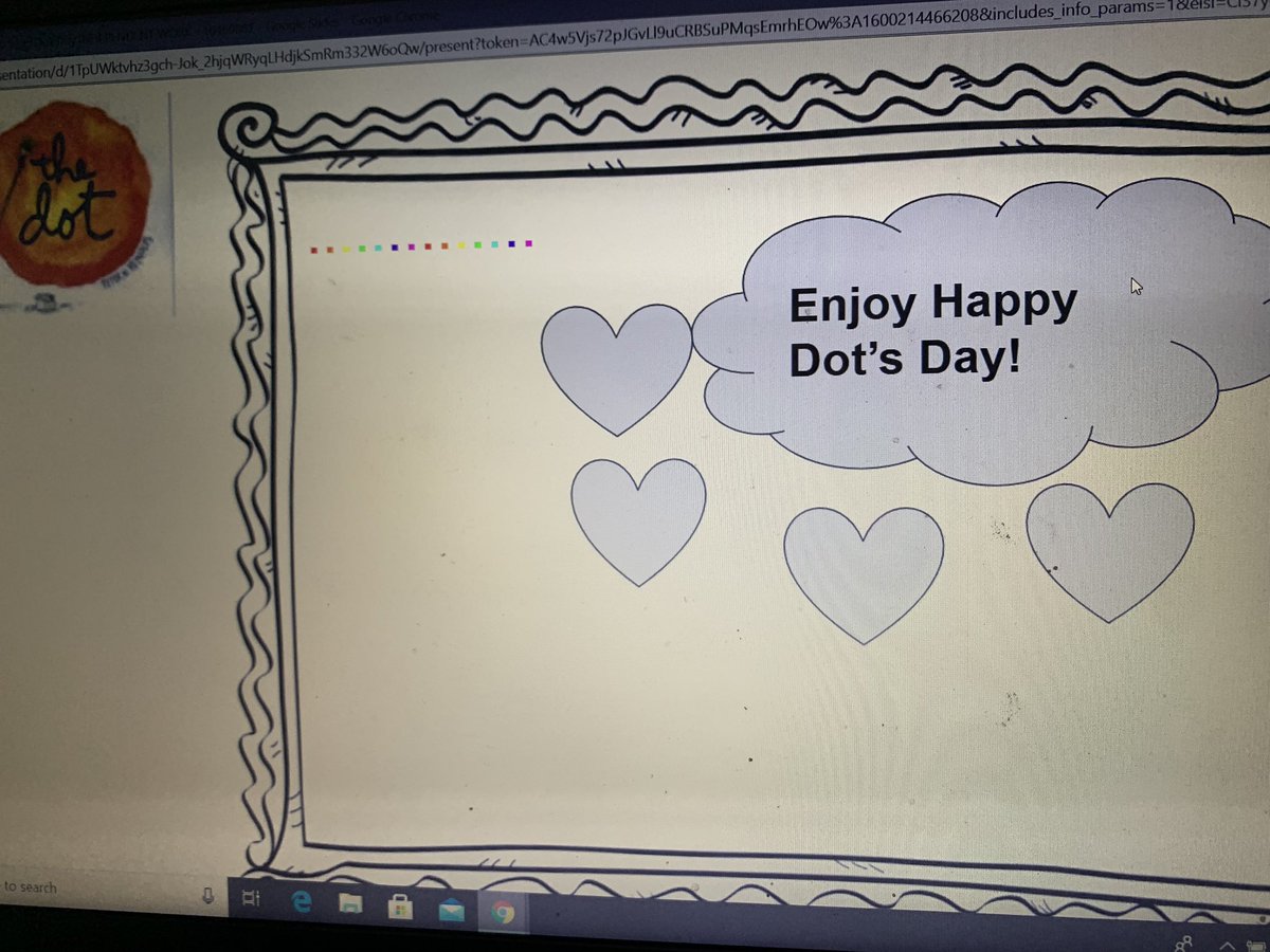 MsEntzminger's tweet photo. Happy International #DotDay2020   Our virtual dots were so creative. Make your mark! #ElToyon @Jen_ElToyon our alternative dots this year. https://t.co/Oy5N1iSKwU
