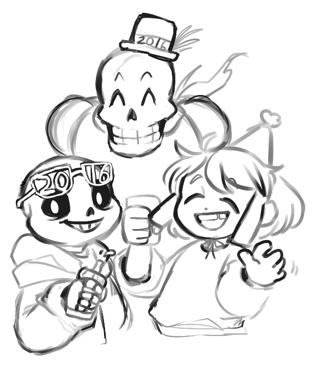 happy 5th anniversary undertale!! here are some v old sketches 