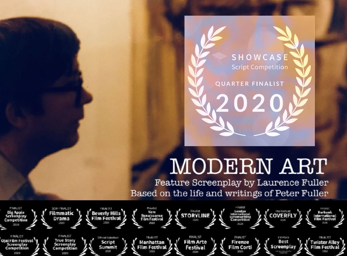 LaurenceFuller's tweet image. Just received wonderful news that my screenplay MODERN ART has been accepted as a Quarter-Finalist in one of the top screenplay competitions in the script trade! @scriptationapp #ScriptationShowcase wish me luck for the next round 🤞🌹🔥✒️🎞 - laurencefuller.art/peter-fuller-a…