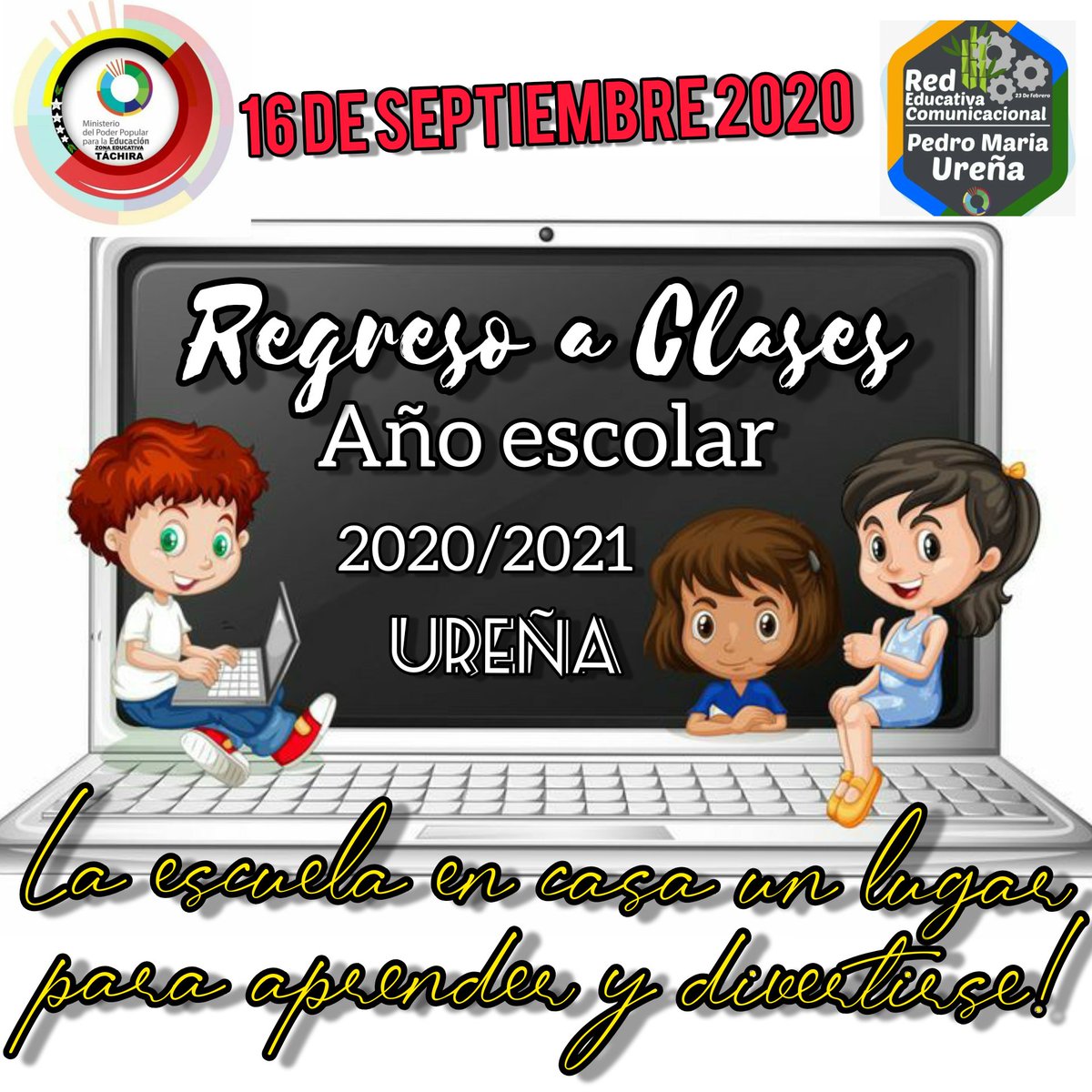 Urena23F's tweet photo. #VenezuelaClasesADistancia #tachira #ureña Regreso a Clases 16 de septiembre @MPPEDUCACION @charlychaves @ZonaEducTachira @psuvaristobulo @supervisionZET1 @BolivarianasZET @Div_Ini_Pri_Esp @AndersonORomero @Crazet2011 @JorgePerezVZLA @NicolasMaduro @RosangelaOrozco https://t.co/rOS4FoBMXu