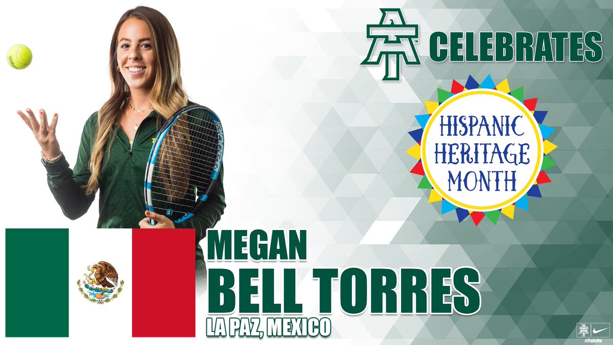 ATU_Athletics's tweet photo. Today marks the start of #HispanicHeritageMonth and we are looking forward to highlighting some of our student-athletes, coaches and staff that have Hispanic heritage! First up is Megan Bell Torres. Bell Torres is on the women’s tennis team and is from La Paz, Mexico ����🇽! #FightOn https://t.co/GiHgHKra1B