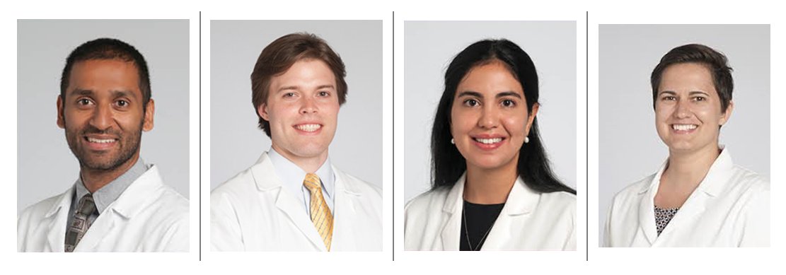 We <a href="/CCFcards/">CCF Cardiology Fellows</a> are extremely proud of and grateful for our #ChiefFellows: <a href="/KaraDenbyMD/">Kara Denby</a>, Ben Zorach, <a href="/Bcherry20/">Ben Alencherry</a>, <a href="/erikahuttce/">Erika Hutt</a>.

Their leadership in COVID-era virtual recruitment and commitment to the program has been exemplary 🙏
