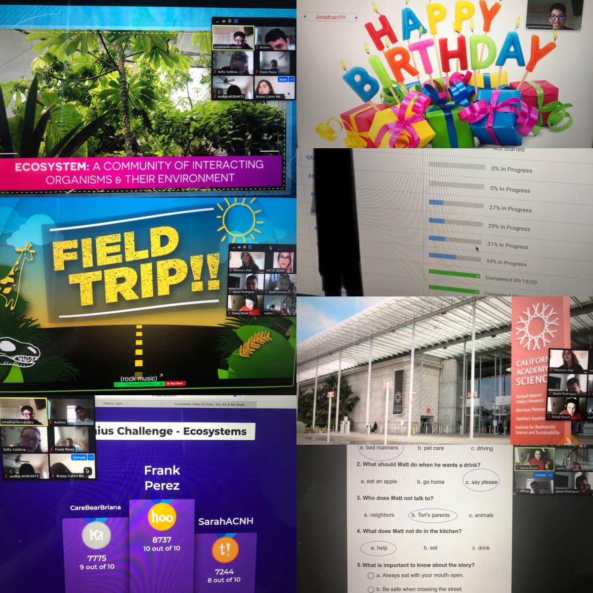 FeeneyIvette's tweet photo. Birthdays, diagnostic testing, virtual trips to enhance e-learning... #1 rule: make sure the kids have fun learning. #WeGotThis #feeneysclass @MiamiSup @OfficeofESE @TransitionMDCPS @CoralGablesSHS @reagan152 @sldInclusion https://t.co/j1yZCtfKym