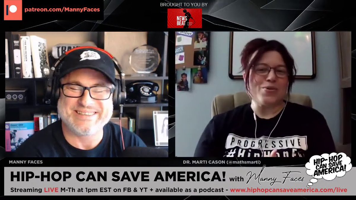 MannyFaces's tweet photo. Hey #HipHopEd fam -- Be sure to check the interview w/educator and #HipHopEd advocate @mathsmarti on a recent episode of 'Hip-Hop Can Save America!' aka 'the world's smartest podcast.'
Listen / watch / subscribe: https://t.co/3phNCvYFZK
#hiphopinnovates #hhcsa #hiphopeducation https://t.co/sduXnCR2g1