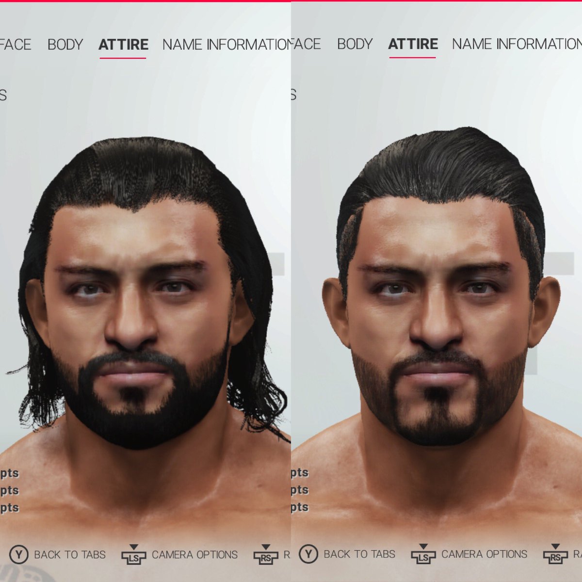 OmegamanX44's tweet photo. New face texture means a new face morph! Struggling with @EscobarWWE a little bit! Feedback welcome! #WWE2K19 #XboxOne #Xbox #XboxShare #LegadoDelFantasma #cruiserweightchamp #NXT https://t.co/2o3yM9c1or