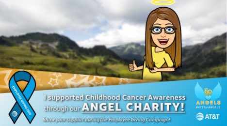 katemragan's tweet photo. Who’s donating to our Angel Charity? 🤚🏻right here! Proud to support #ChildhoodCancer awareness. #ATTforAngels #GoWest #LifeatATT https://t.co/1dXa7hj3xE