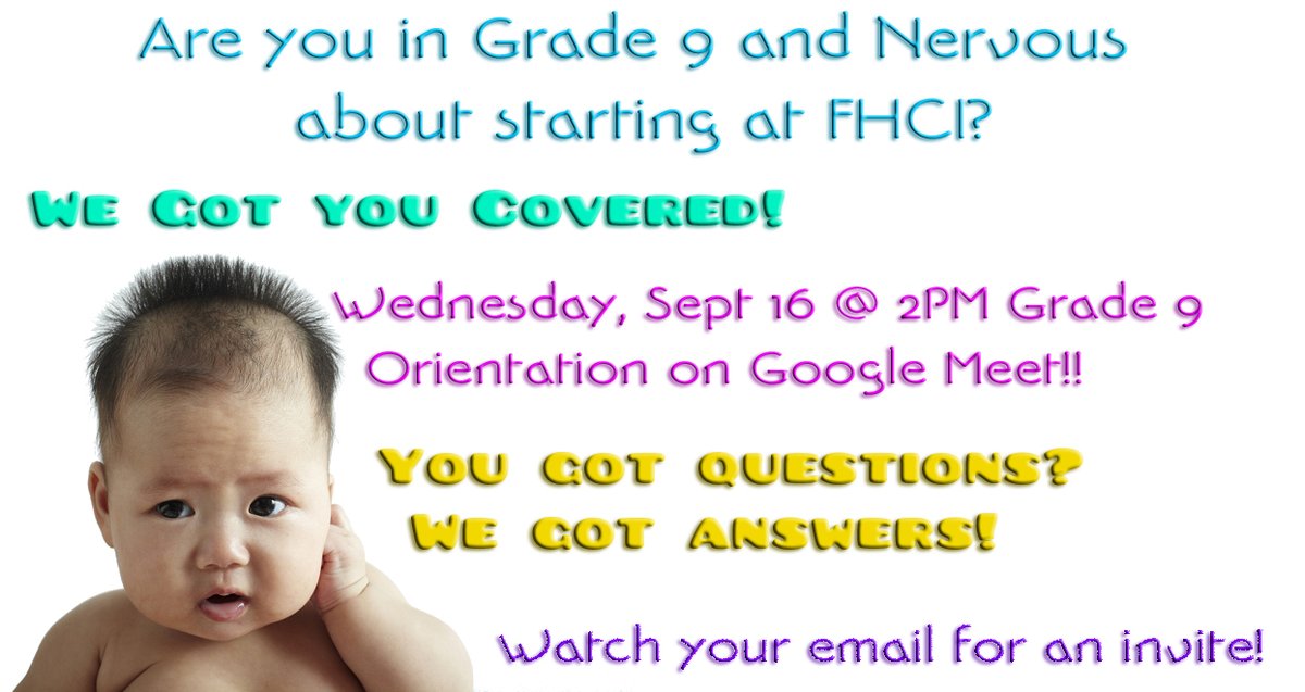 Tomorrow we have our orientation for grade 9 students at the beginning of the most interesting of years! Get a chance to see our faces! We'll see you there!