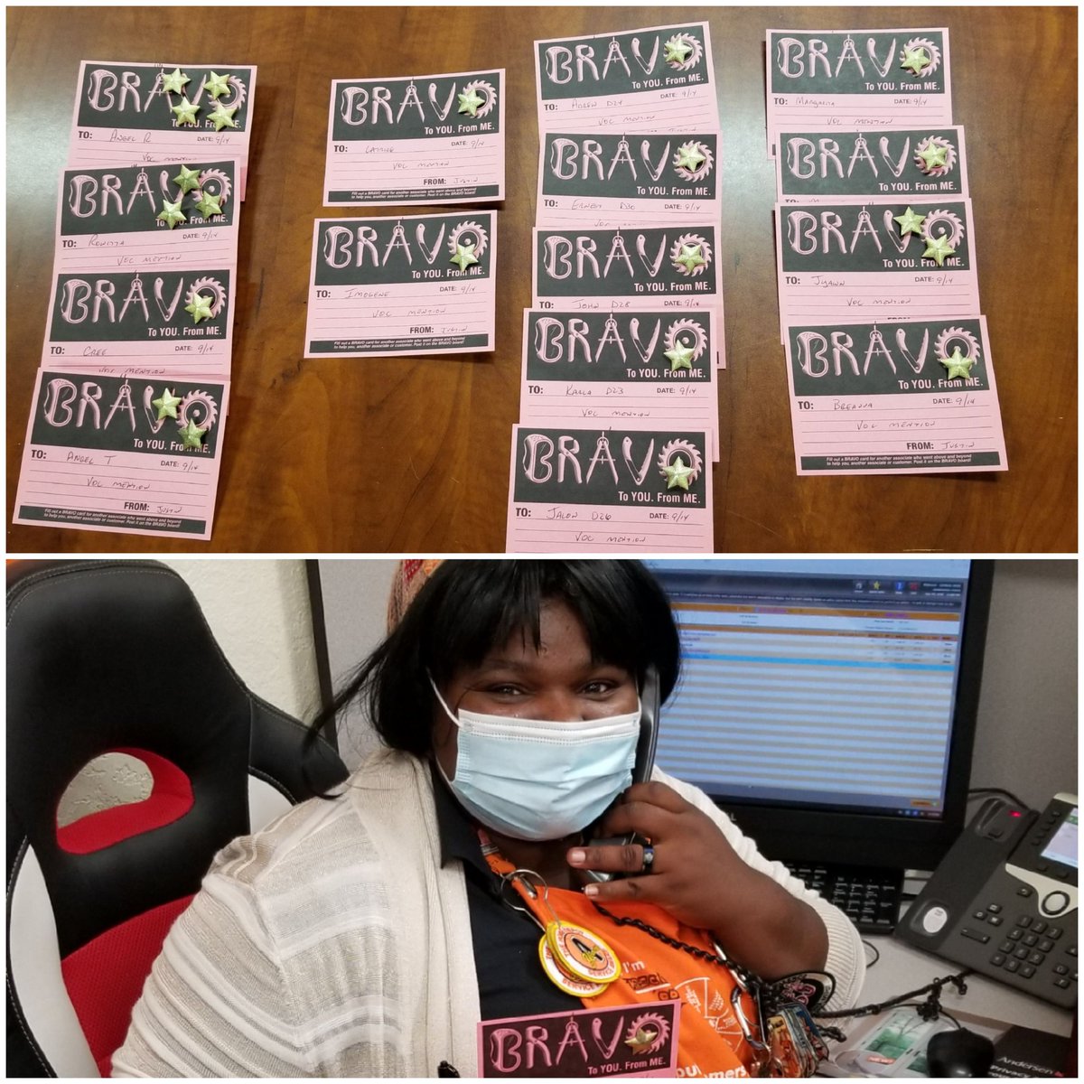JustinRoth3016's tweet photo. Stars and Bravos for associates be #VOCmention last week at #3016. COS Latrice got herself a Star. @KevinDuncan3016 @ImogeneGrant19 @adam_veatch @ShowMeShawnD196 @Melissa_DHRM196 https://t.co/c54cI1KUNZ