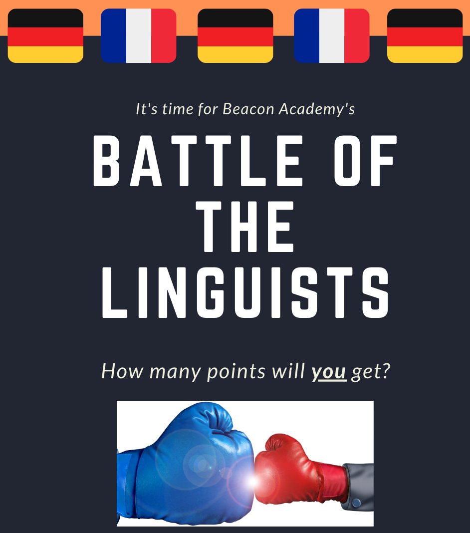 Beacon_MFL's tweet photo. New languages competition up and running for year 9 students this year! Check Edulink for the Memrise link to your language and start working your way to the top of the leaderboard... 🇫🇷🇩🇪🇫🇷🇩🇪 Viel Glück &amp; Bonne chance! https://t.co/sYWYe0Btr1