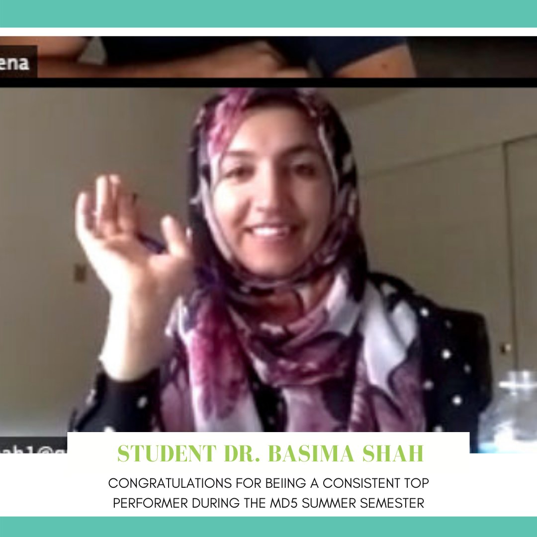 A hearty #congratulations to Basima Shah to be recognized as a recipient of the Consistent Top Performer Award.
.
.
.
#MedSmarter #MSTPSuccess #usmle #usmleprep #usmlestep1 #usmlestep2 #medschool #md5 #medicine #medstudents #futuredoctor #futurephysician #meded #medicaleducation