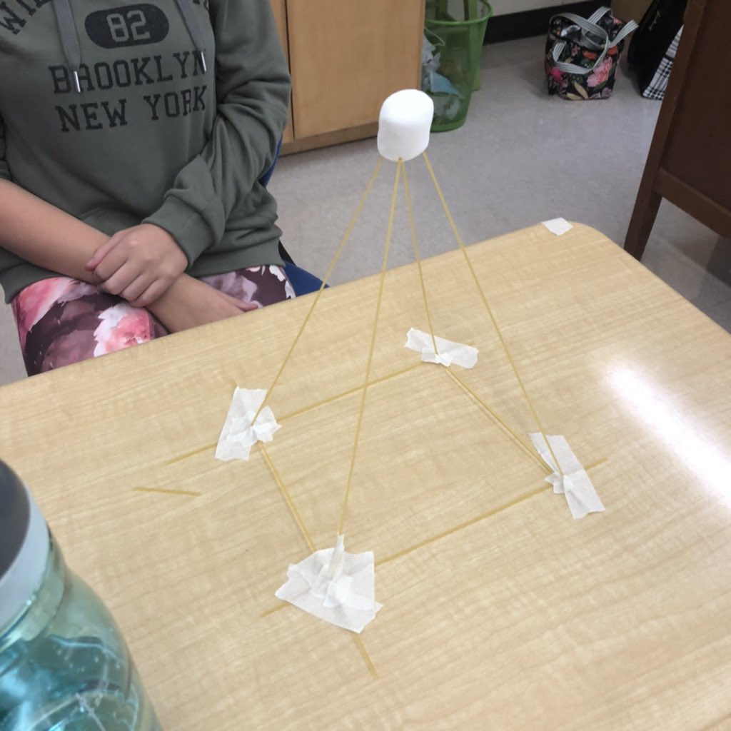 Marshmallow challenge today. We saw some creative solutions to the problem. #holt2021 #marshmallowchallenge #apaghettitowers #handson