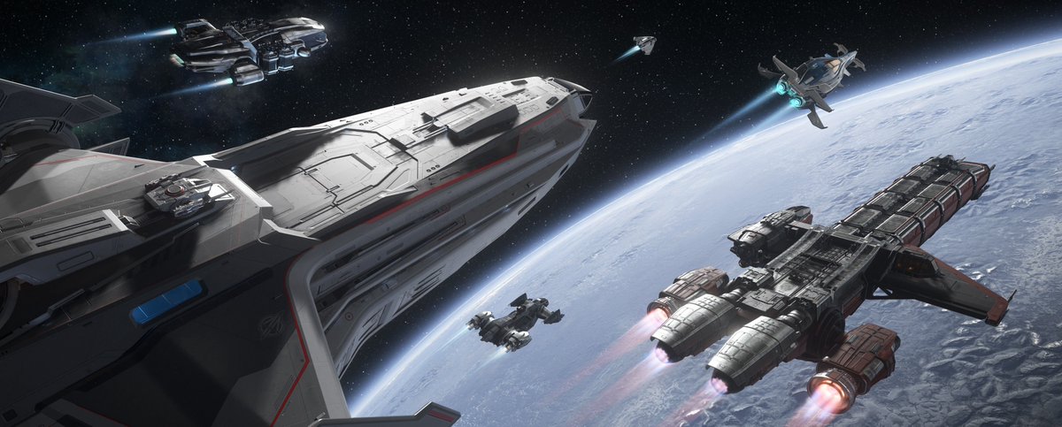 RobertsSpaceInd's tweet photo. The Ship Showdown Free Fly starts tomorrow! Get ready to take to the skies in the most beloved ships in the ’verse, as chosen by YOU, the #StarCitizen community! 

Details: https://t.co/6BA6CCQhcg https://t.co/TIZ89Uqgjf