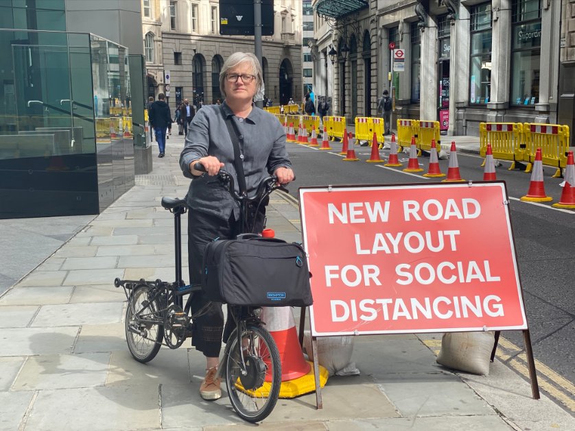 This has been combined with work to provide space to for physical distancing throughout the City of London that means nobody need be stuck on a busy pavement or cycle in heavy traffic.