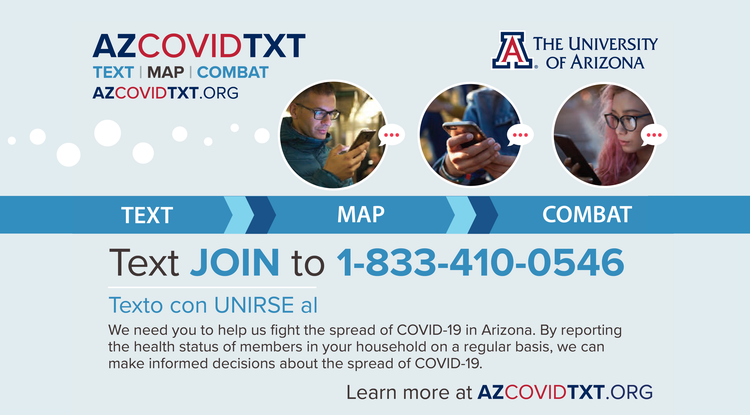UAZBIO5's tweet photo. #MentalHealth is vital & @AZCOVIDTXT provides info to support us all. Sign up to the texting system app & receive tips on how to navigate #COVID19. Text JOIN to 1-833-410-0546 or visit https://t.co/ufe67Ma6P0. #stayconnected #AllInThisTogether #MaskUpAZ #StayAtHome #UAtogether https://t.co/hURp5AlBkk