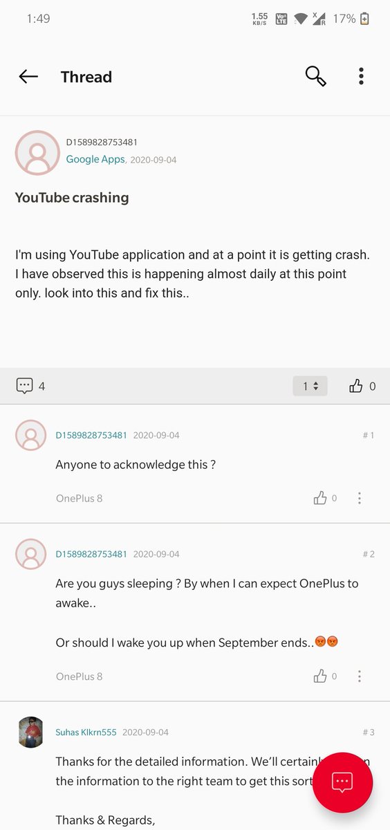 PrateekGarg2288's tweet image. @OnePlus_IN @oneplus @OnePlus_Support @PeteLau @getpeid @jagograhakjago @ConsumerReports 
OnePlus the buggy device. I'm chasing you here and their from past 11 days 😡😡
Take away your buggy garbage device, this is your OnePlus 8 flagship bug box.. very Disappointing #BanOnePlus