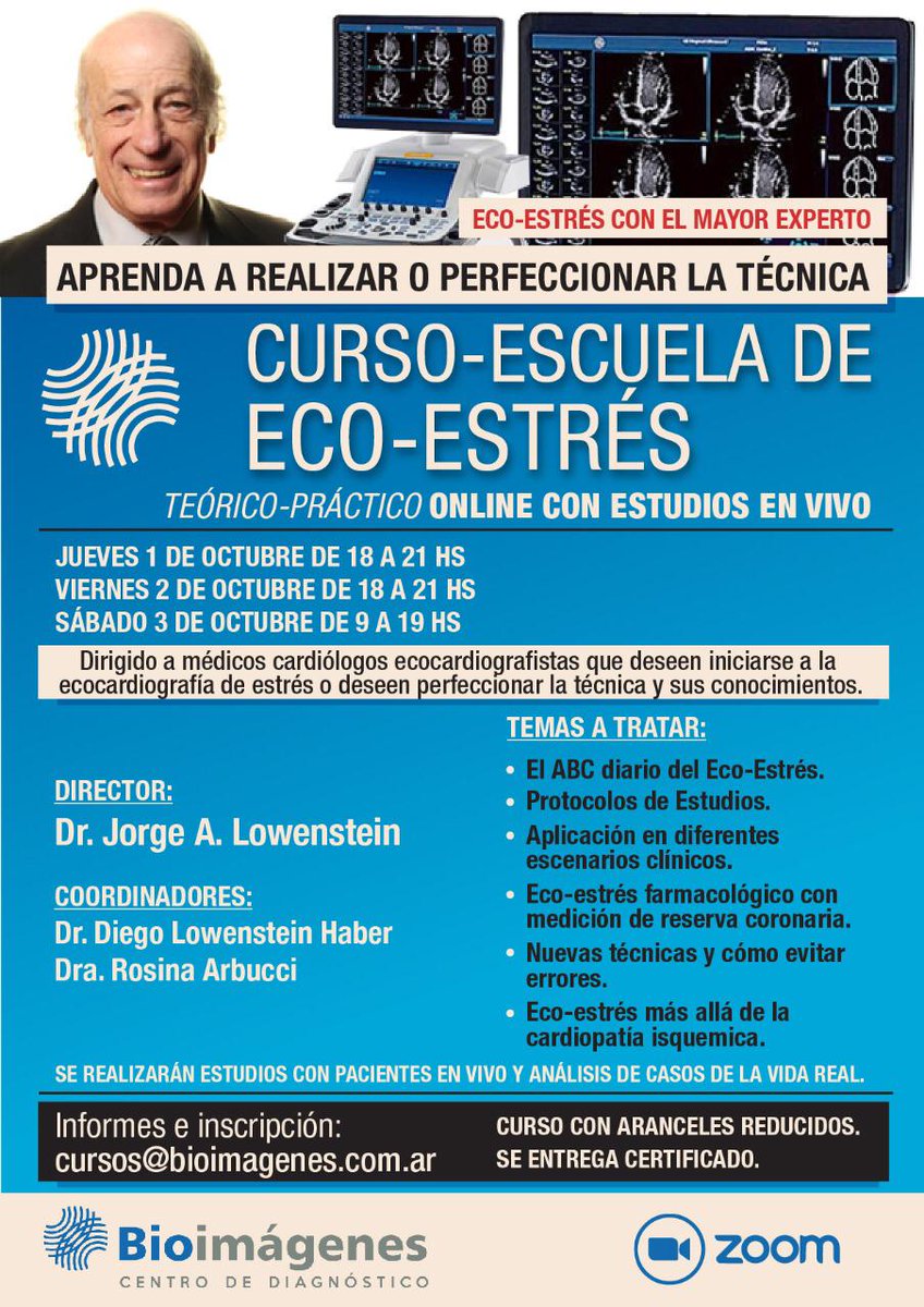 Cursos Bioimagenes (@cursosbio) on Twitter photo Atención📣📣📣
1ºCurso-Escuela de Eco-Estrés/ First Stress Echo Course
➡️1-2-3 Octubre
Más info👉cursosbioimagenes.com.ar #StressEcho #elearning #echofirst #echo #cardiacimaging
<a href="/gperezamador/">German PerezAmador. FACC. NBE. Fellow SISIAC</a> <a href="/gonzaeperez/">Gonzalo Perez</a> <a href="/jpcostabel/">Juan Pablo Costabel MD 🇦🇷</a> <a href="/almasthela/">Alma Sthela Arrioja, MD</a> <a href="/ClaudiaAlmont17/">Dra Claudia Almonte</a> <a href="/mariovar55/">Mario Vargas Galgani</a> <a href="/lowediego/">Diego Lowenstein</a> <a href="/Ro666160/">Rosina Arbucci</a> Atención📣📣📣
1ºCurso-Escuela de Eco-Estrés/ First Stress Echo Course
➡️1-2-3 Octubre
Más info👉cursosbioimagenes.com.ar #StressEcho #elearning #echofirst #echo #cardiacimaging
<a href="/gperezamador/">German PerezAmador. FACC. NBE. Fellow SISIAC</a> <a href="/gonzaeperez/">Gonzalo Perez</a> <a href="/jpcostabel/">Juan Pablo Costabel MD 🇦🇷</a> <a href="/almasthela/">Alma Sthela Arrioja, MD</a> <a href="/ClaudiaAlmont17/">Dra Claudia Almonte</a> <a href="/mariovar55/">Mario Vargas Galgani</a> <a href="/lowediego/">Diego Lowenstein</a> <a href="/Ro666160/">Rosina Arbucci</a>