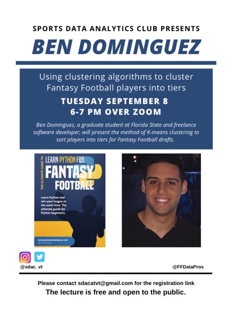 Don’t forget to come join us tonight for our first meeting of the semester at 6 PM via zoom with our guest speaker Ben Dominguez. Hope to see you all there !
