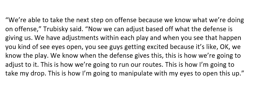 "We have adjustments within each play and when you see that happen you kind of see eyes open, you see guys getting excited."