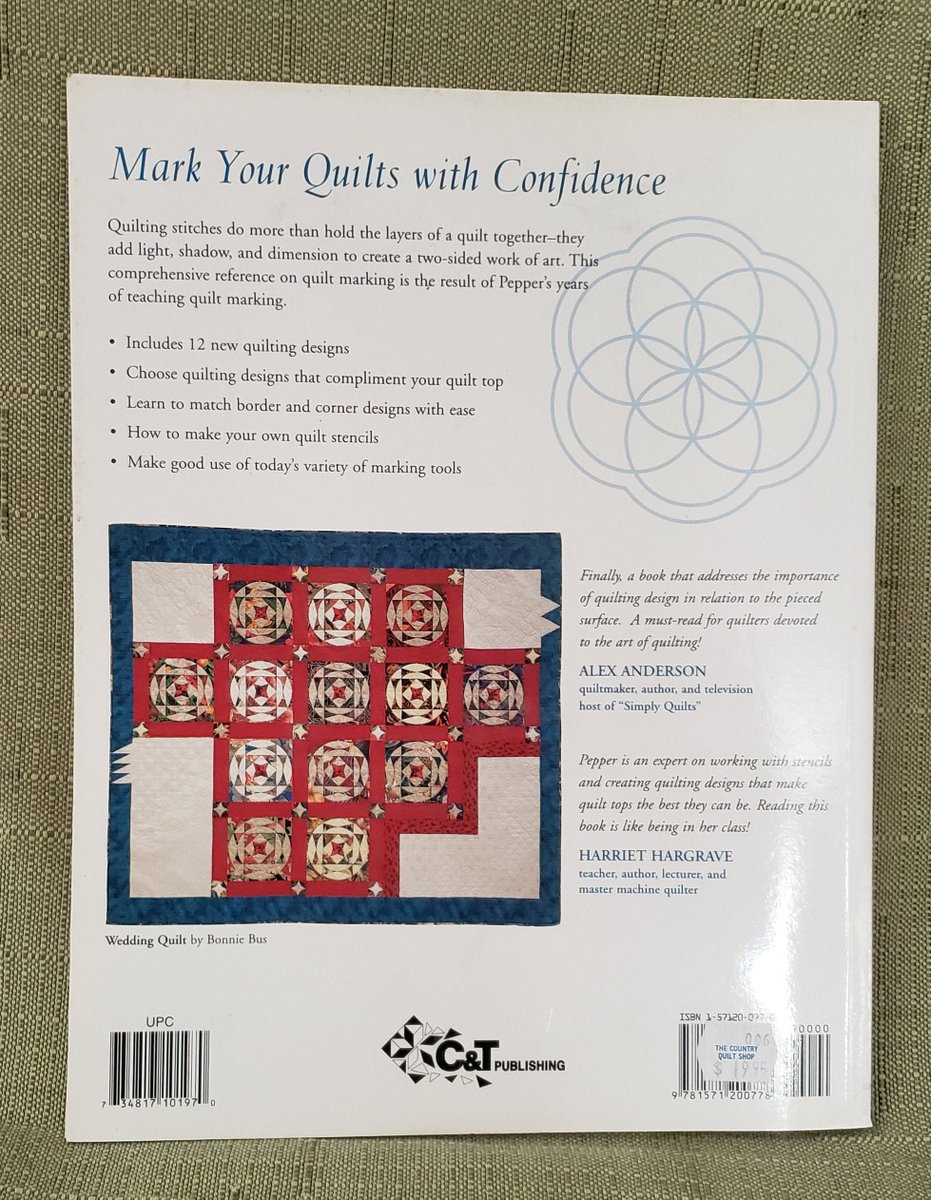 quilts_more's tweet image. Vintage Mastering Quilt Marking by Pepper Cory Featuring Marking Tools &amp;amp; Techniques, Choosing Stencils , Matching Borders and Corners tuppu.net/60ab3629  #MarkingTools