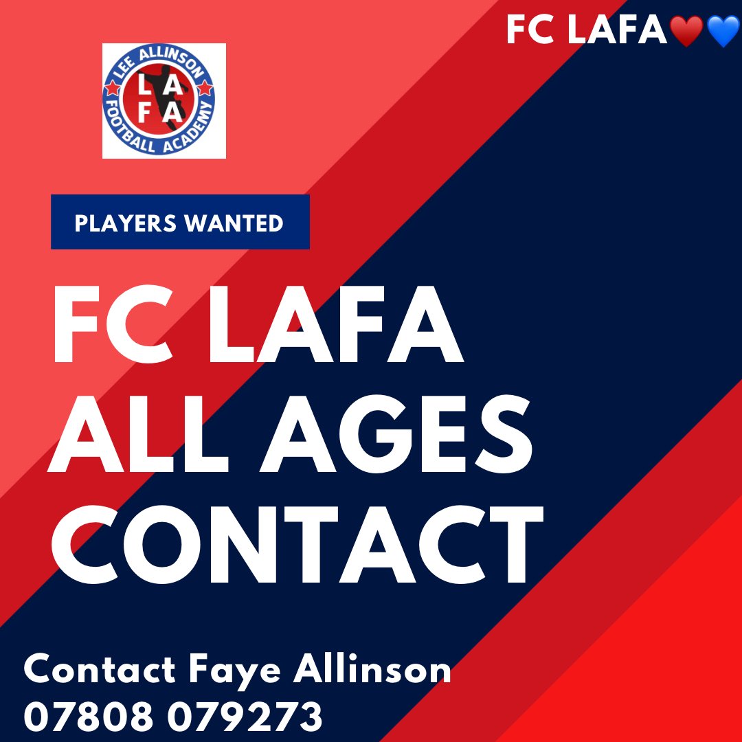 2014LAFA's tweet photo. New players needed for all ages contact @Fayelallinson @lee_allinson for more info #fclafaβ₯οΈπ https://t.co/5pZ9mDmMbR