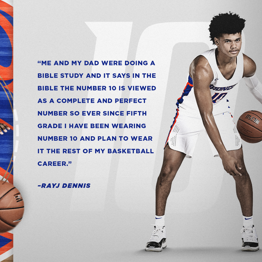 RayJ Dennis spent the summer living up to his number 10: working toward a complete game and building on the perfect performance that highlighted his freshman season. 📏 6'2” / 180 lbs 🏀 Sophomore / Guard 🌎 Oswego, Ill. ⏪ 4.1 ppg, 1.8 apg in '19-20 #BleedBlue