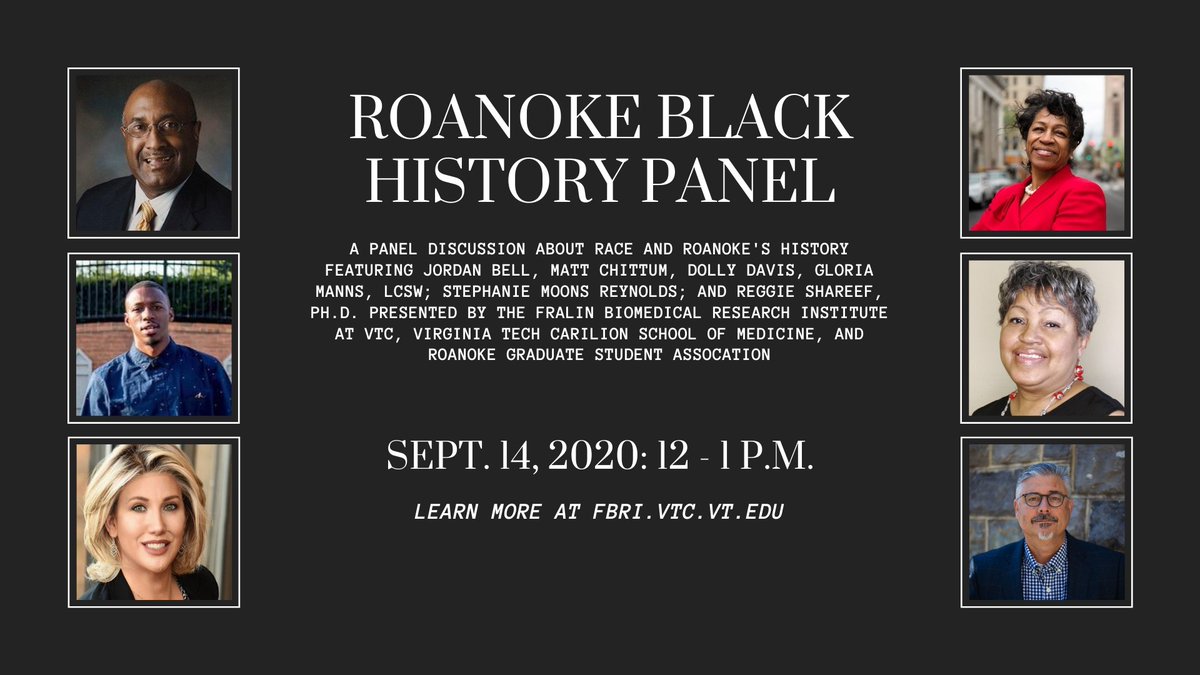 We hope you'll join us (VTCSOM and @FralinBiomed) for a virtual panel to kick off our new #RoanokeBlackHistory5K. fbri.vtc.vt.edu/events/communi…