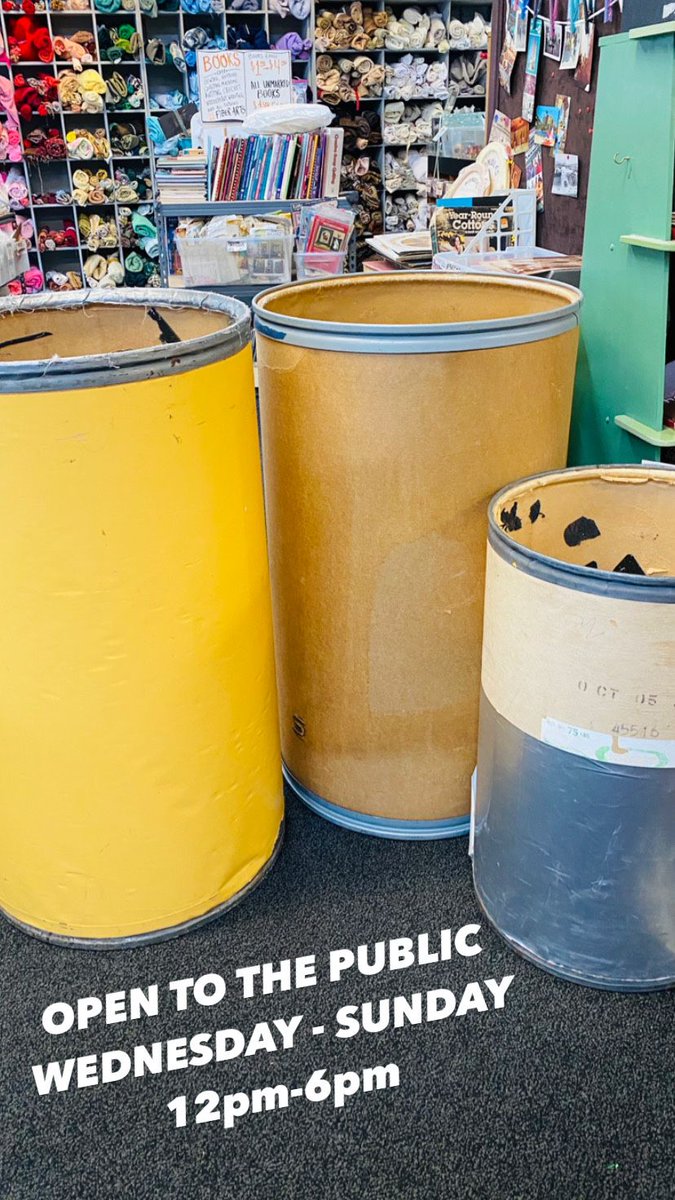 scrap_a2's tweet image. We still have barrels for sale! 
Perfect for workshop, toy room, or classroom storage. 

💚 We’re back tomorrow 💚 

TWO private shopping appointments available! 
11-11:30 &amp;amp; 11:30 - 12 
Book here ➡️ buff.ly/2YVHb6j

#SupportOurSCRAP #SaveOurSCRAP #SCRAPA2 #CreativeReuse